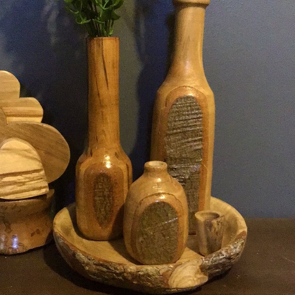 Boho handmade poplar vase